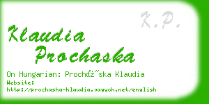 klaudia prochaska business card